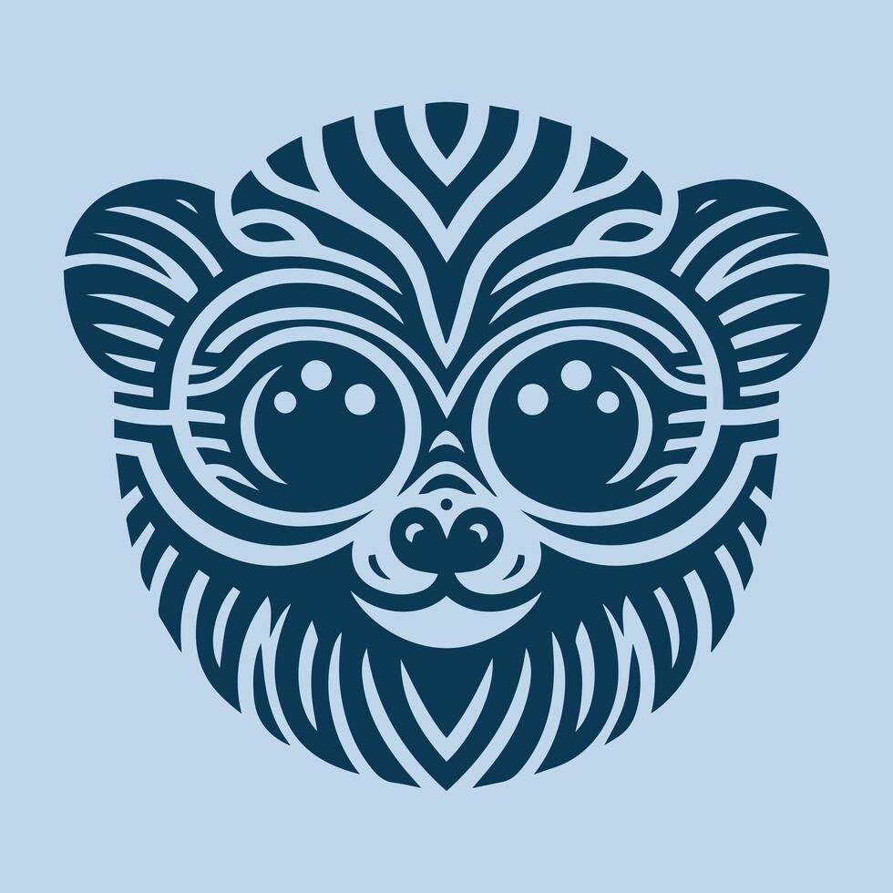 Illustration vector graphic of tarsier pattern design. Perfect for traditional company logo design.