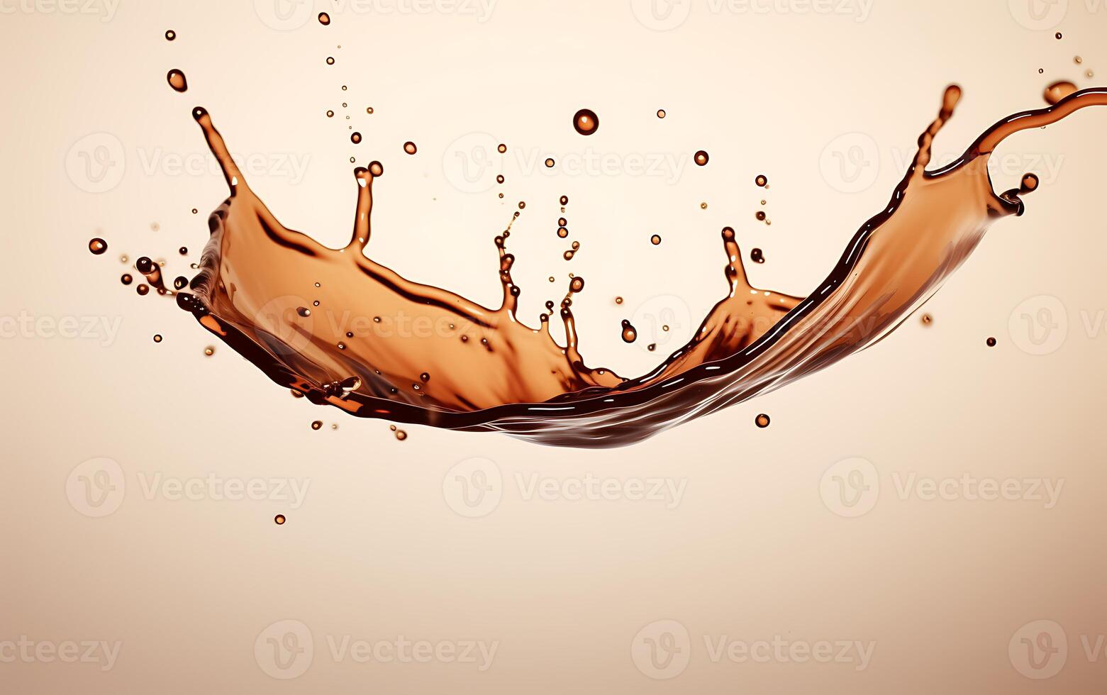 AI generated chocolate splash isolated on white background. 3d rendering, 3d illustration. photo