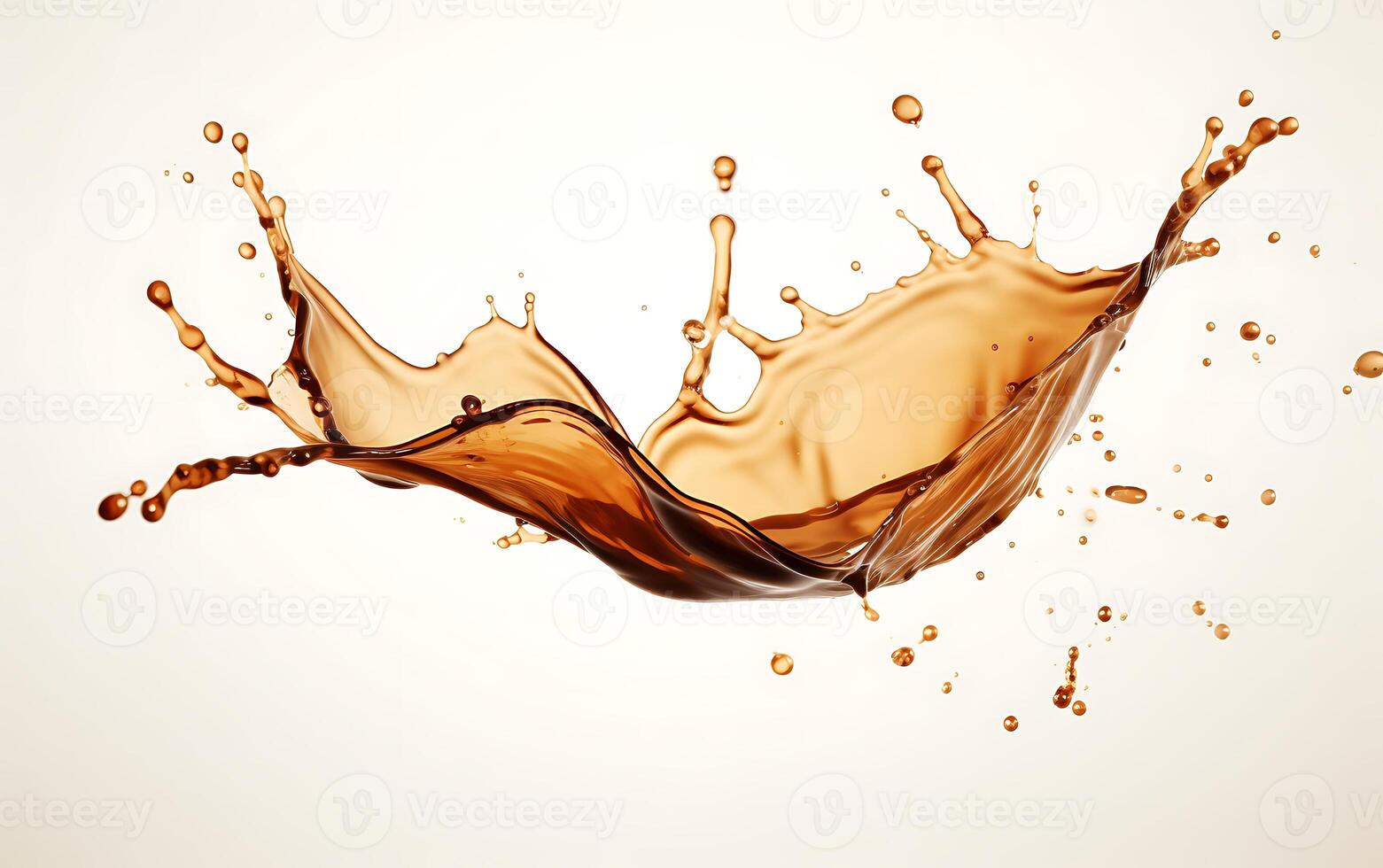 AI generated Orange liquid splash isolated on white background. 3d rendering, 3d illustration. photo