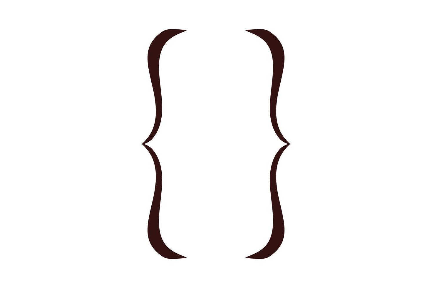 Bracket parenthesis vector. Linear shape icon for text. Typographic symbols of mathematics. Flat illustrations vector
