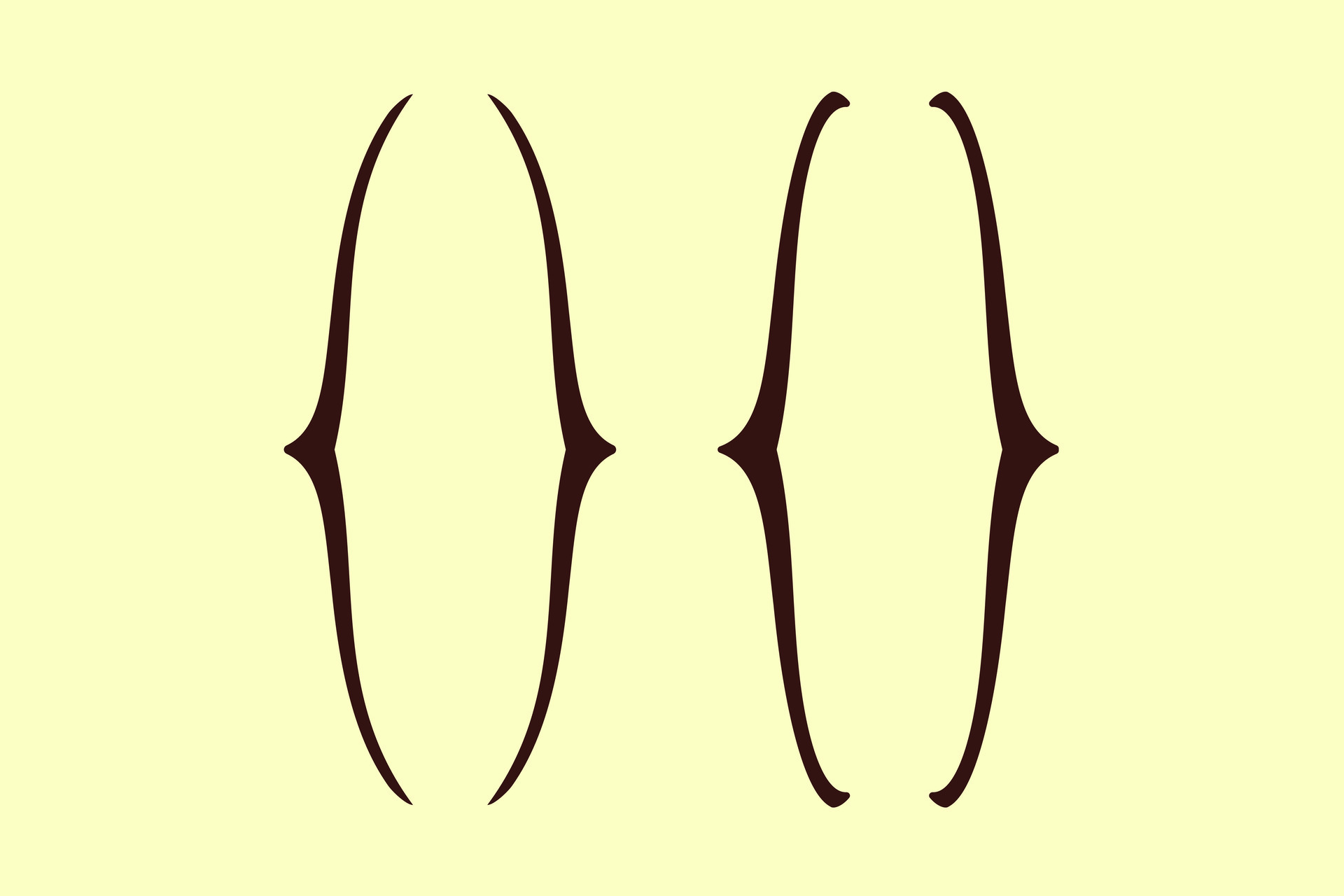 Curly double bracket parenthesis vector. Shape icon for text