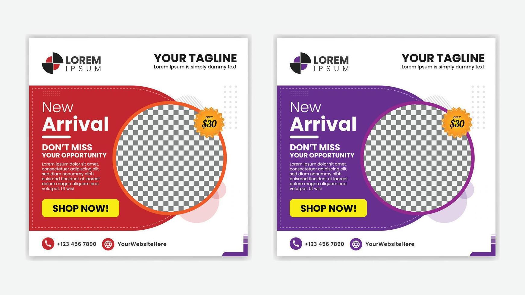 Unique Editable modern Social Media banner Template - Promotional web banner for social media vector