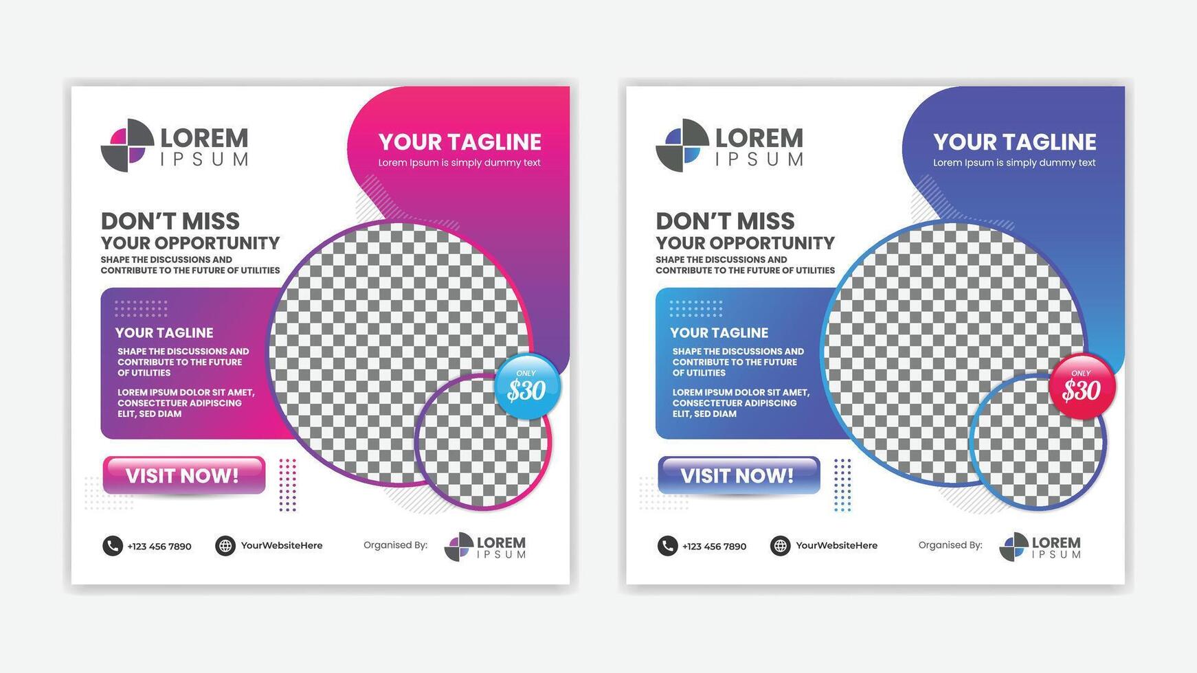 Unique Editable modern Social Media banner Template - Promotional web banner for social media vector