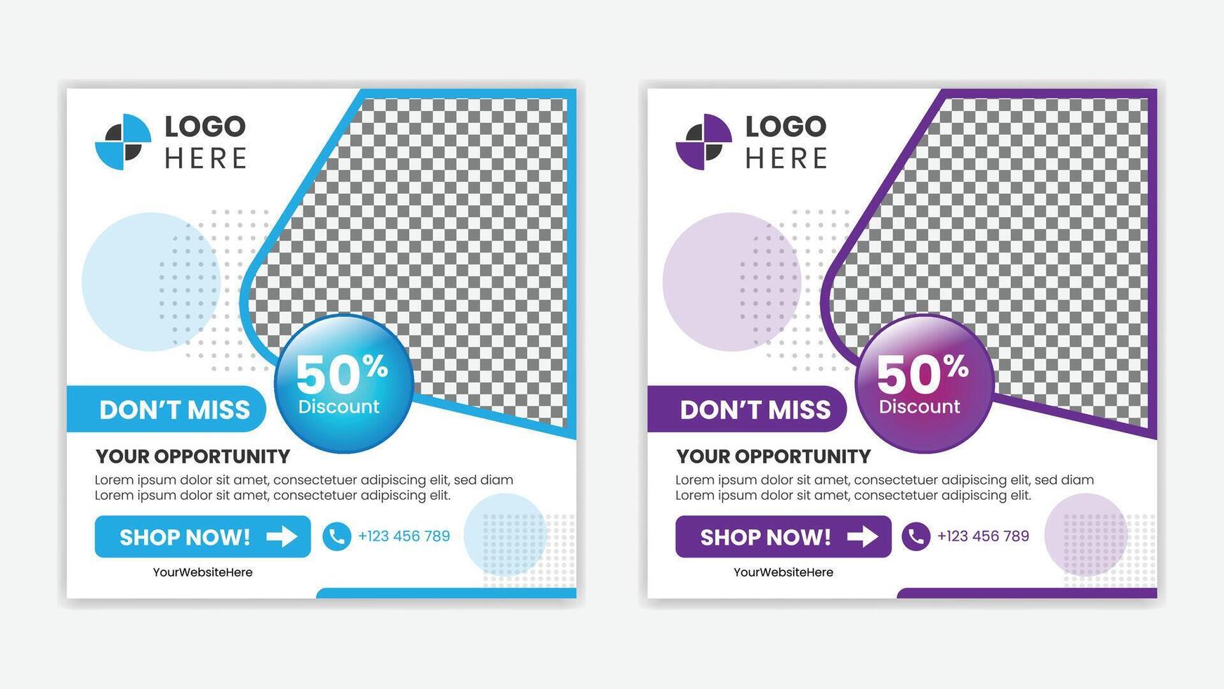 Unique Editable modern Social Media banner Template - Promotional web banner for social media vector