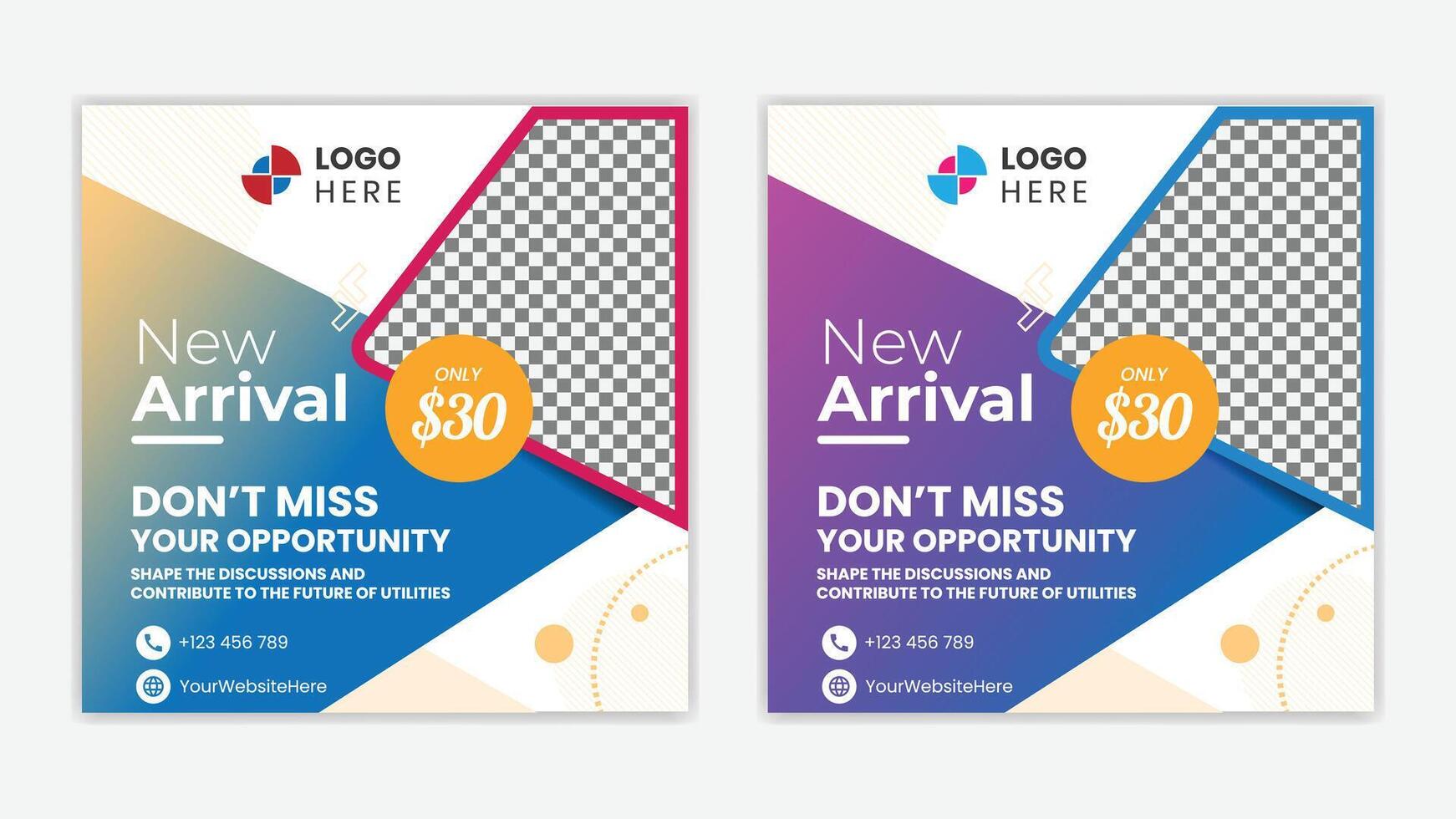 Unique Editable modern Social Media banner Template - Promotional web banner for social media vector