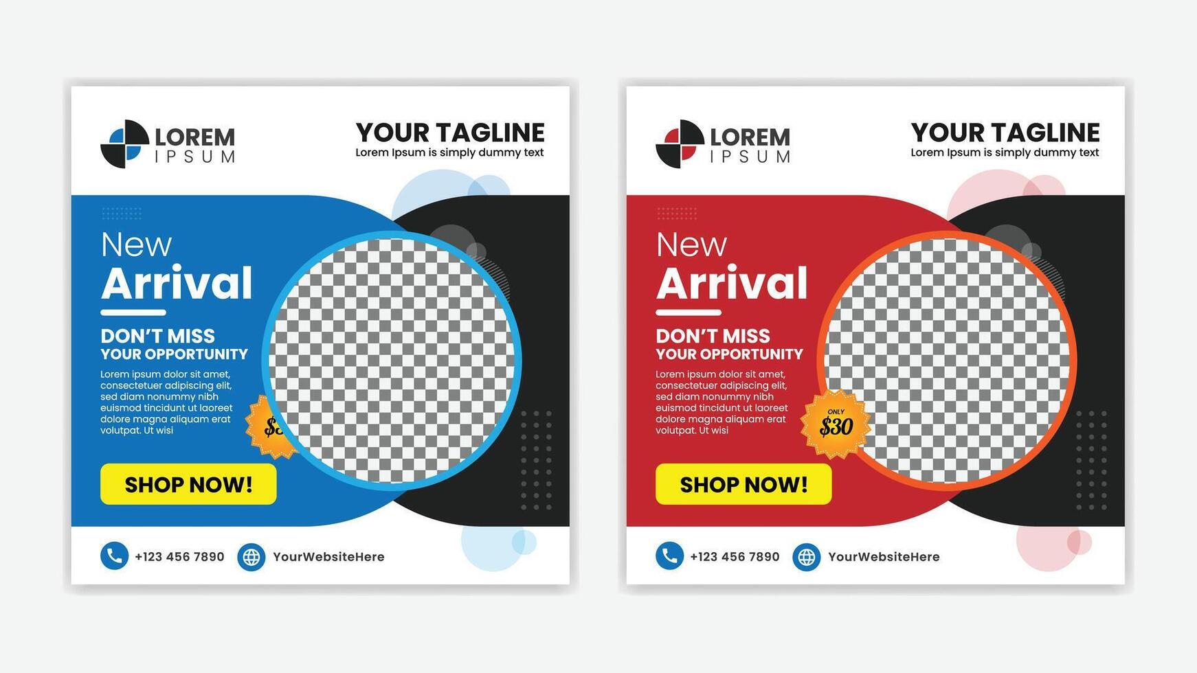 Unique Editable modern Social Media banner Template - Promotional web banner for social media vector