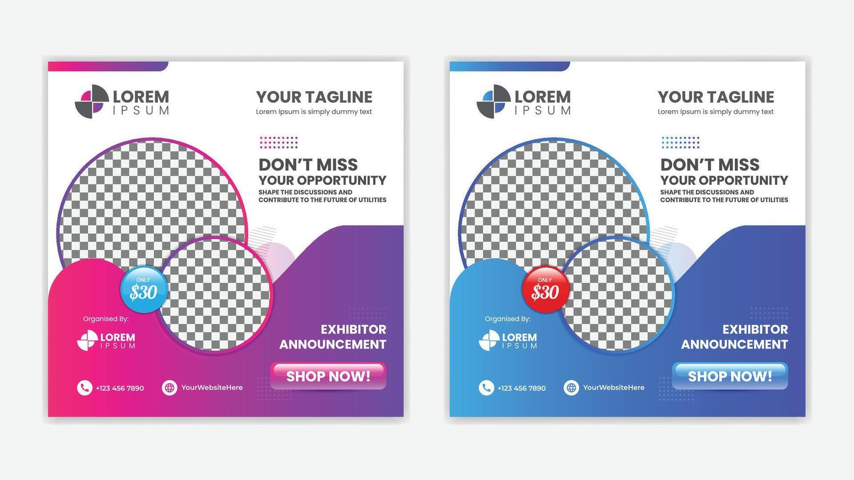 Unique Editable modern Social Media banner Template - Promotional web banner for social media vector