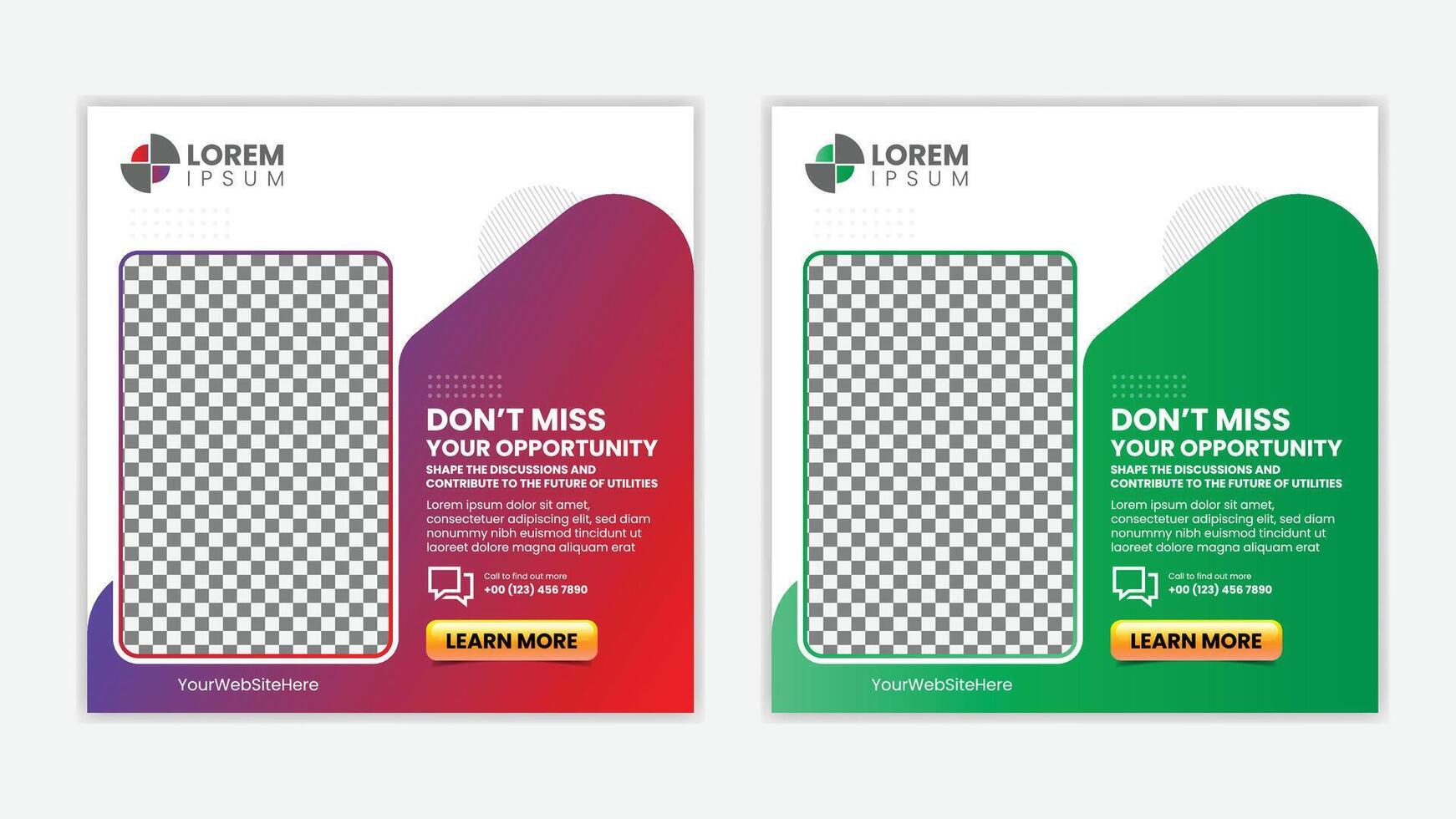 Unique Editable modern Social Media banner Template - Promotional web banner for social media vector