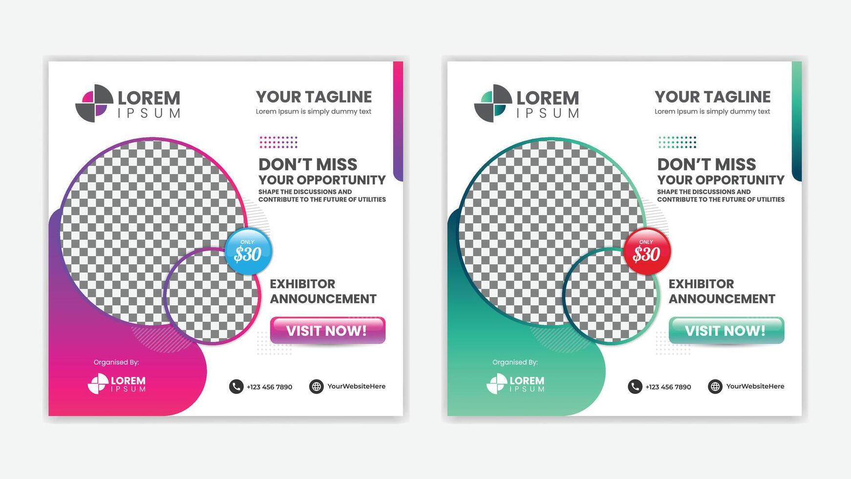 Unique Editable modern Social Media banner Template - Promotional web banner for social media vector