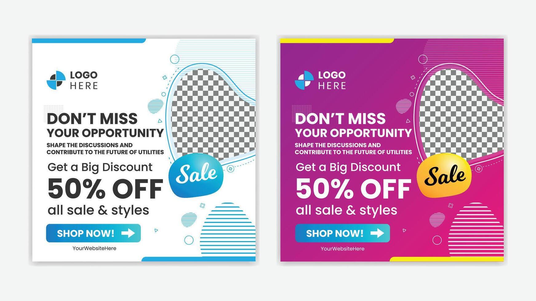 Unique Editable modern Social Media banner Template - Promotional web banner for social media vector