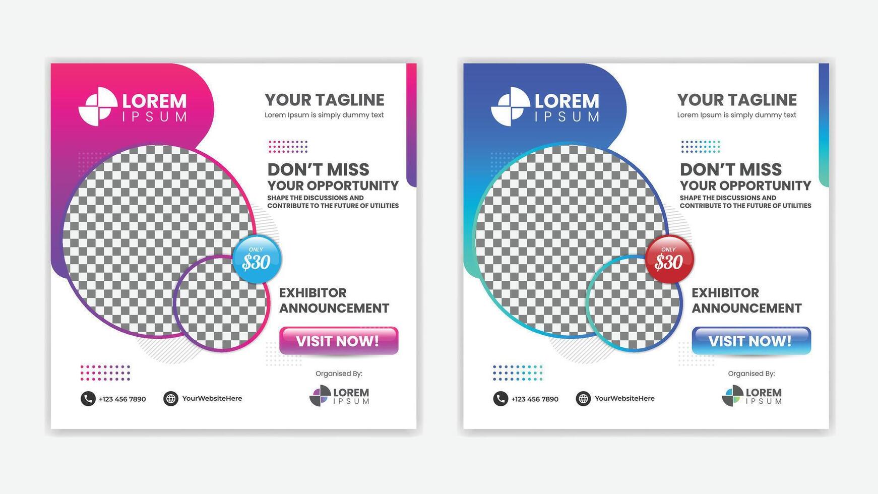 Unique Editable modern Social Media banner Template - Promotional web banner for social media vector