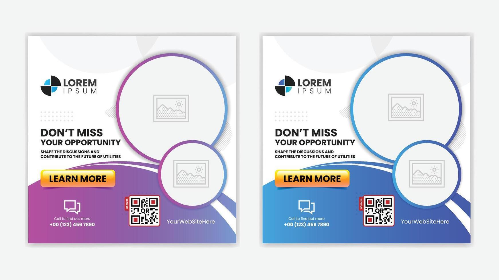 Unique Editable modern Social Media banner Template - Promotional web banner for social media vector