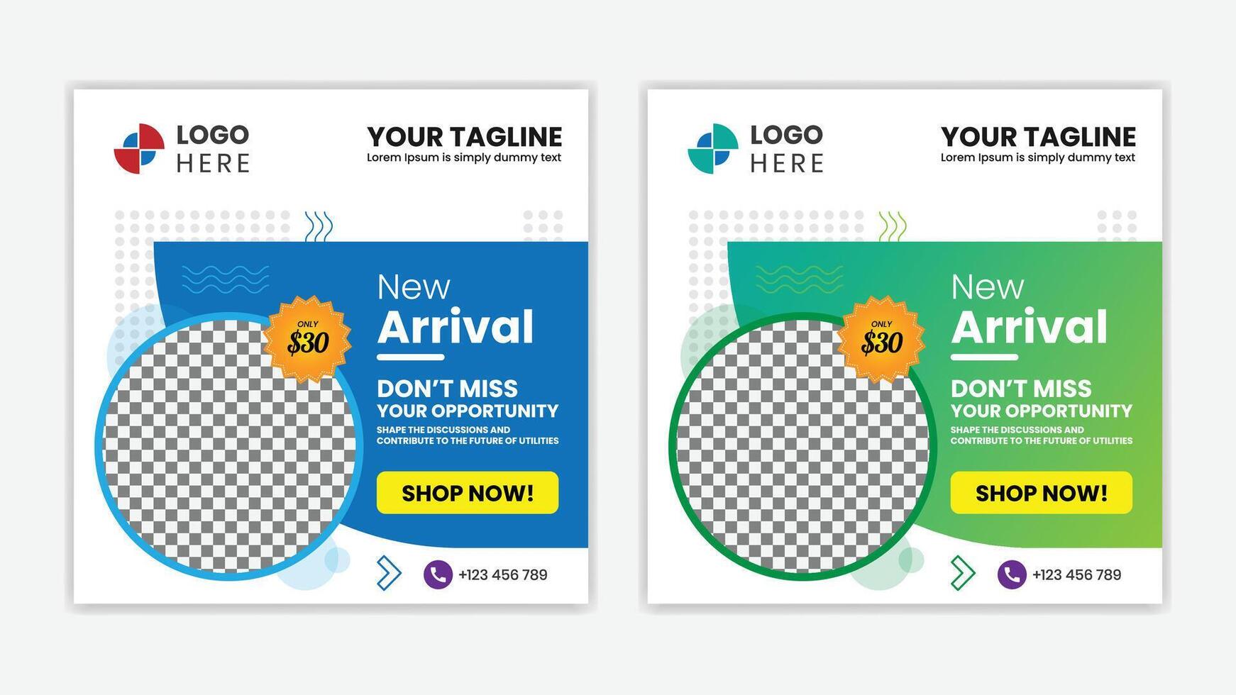 Unique Editable modern Social Media banner Template - Promotional web banner for social media vector