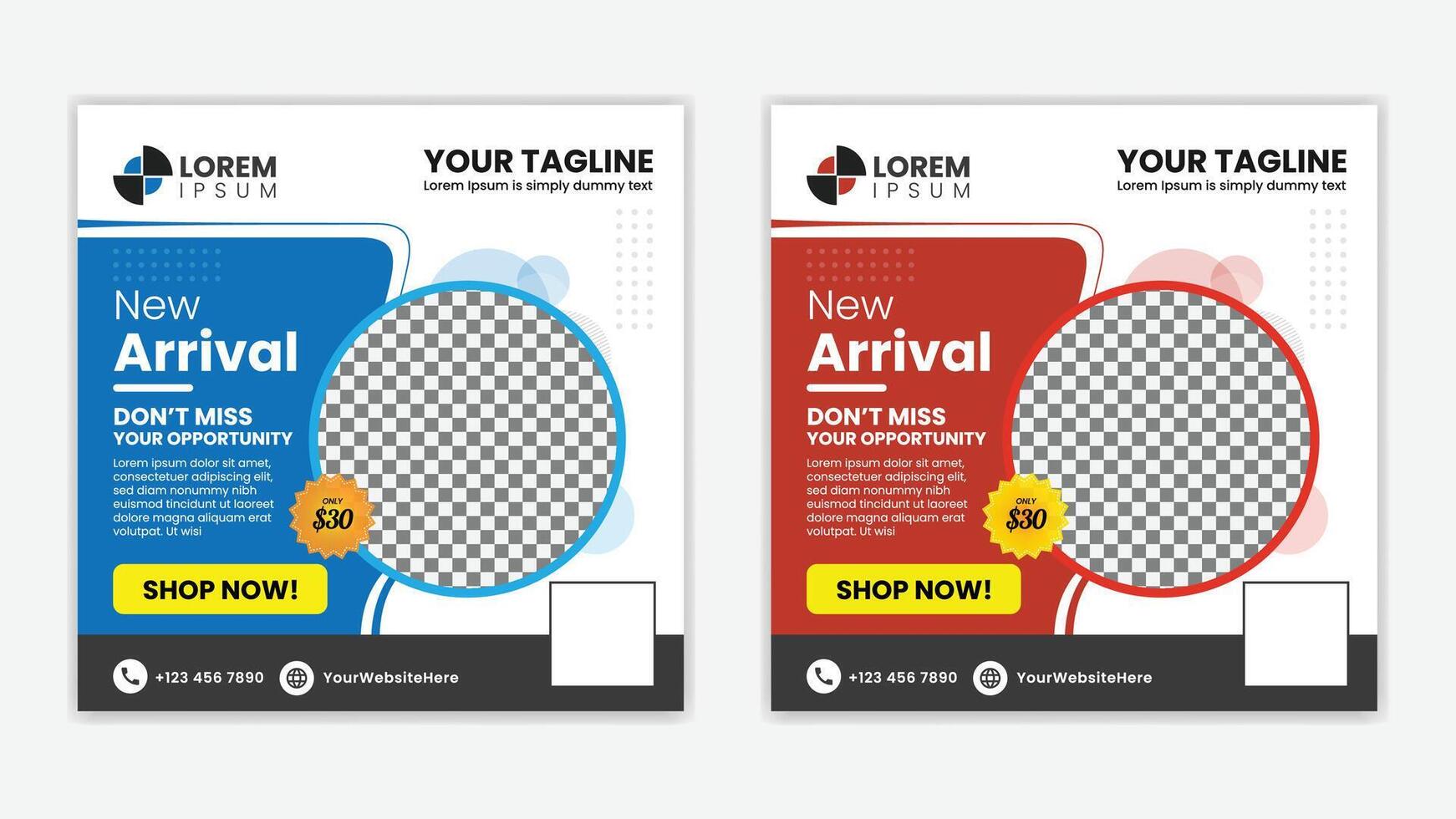 Unique Editable modern Social Media banner Template - Promotional post banner for social media vector