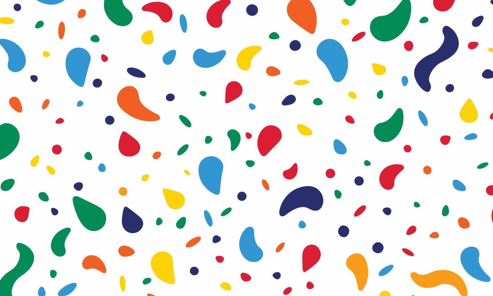 Seamless Pattern, White Background, Colorful Sprinkles and Question Marks, 1980s Style, Simple Design vector