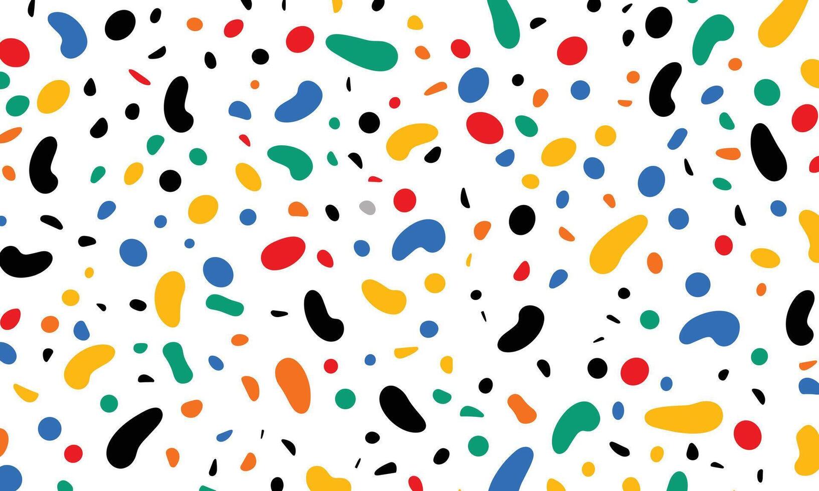 Seamless Pattern, White Background, Colorful Sprinkles and Question Marks, 1980s Style, Simple Design vector