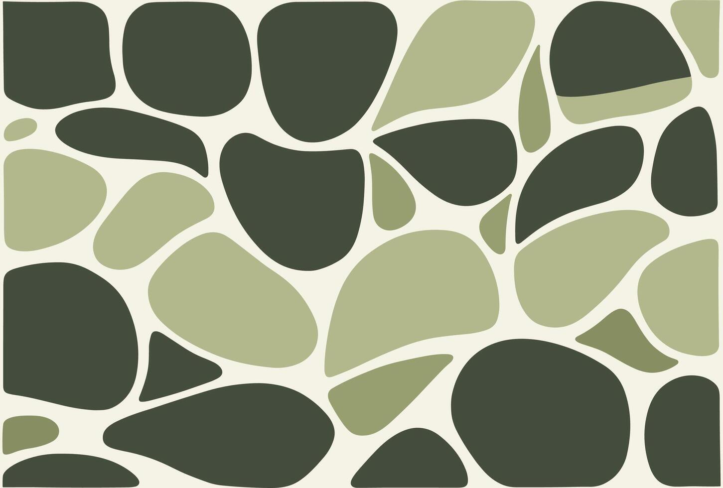Gray and White Print That Has Four Leaves, in the Style of Organic Biomorphic Forms, Organic Flowing Forms, Light Green and Beige, Fluid Figures, Playful Shapes vector