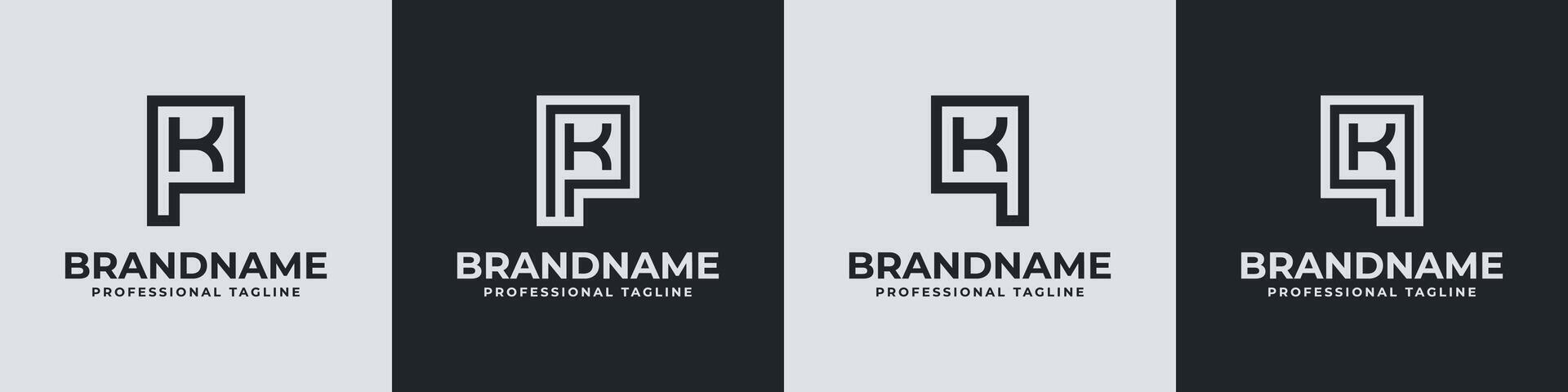Modern Initials PK and QK Logo, suitable for business with PK, KP, QK, or KQ initials vector