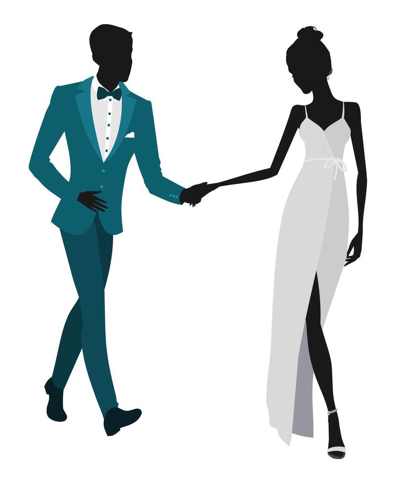 Man and Woman Walking Together for Dancing vector