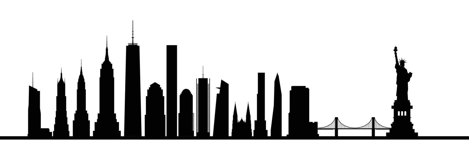 New York City Skyline Isolated on White Background vector