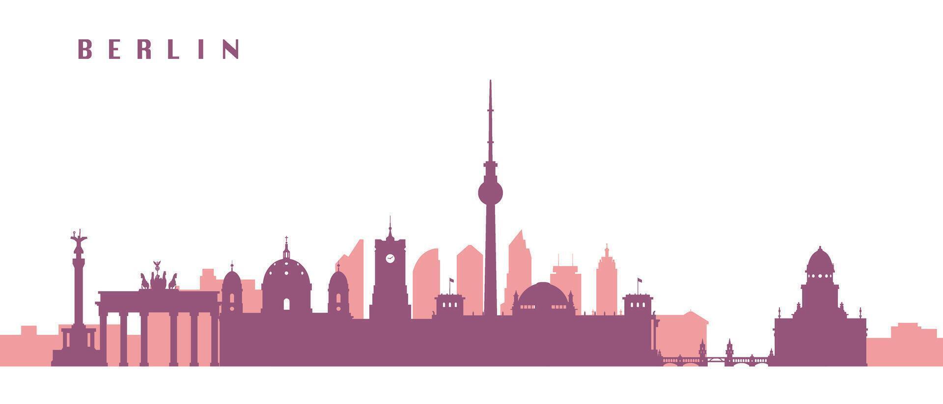 Berlin City Skyline Silhouettes vector