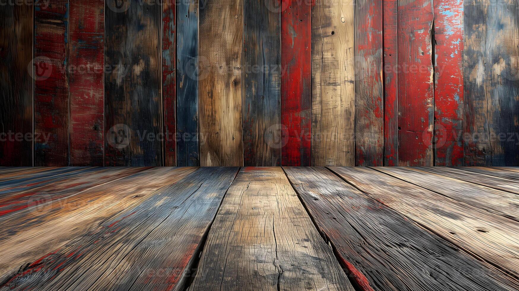 AI generated Empty wooden table for rustic background photo