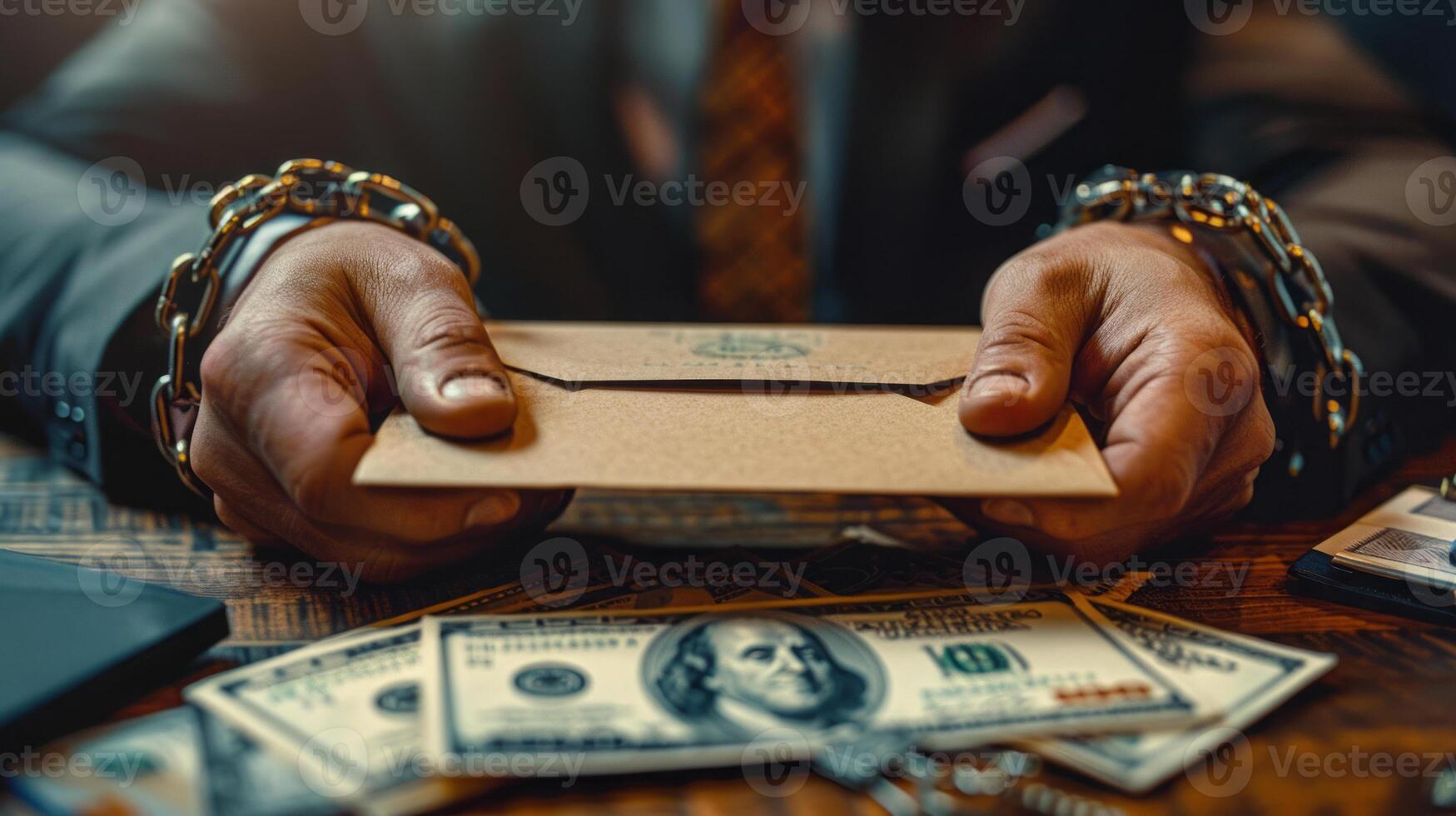 AI generated Shady deals, corruption, bribery photo