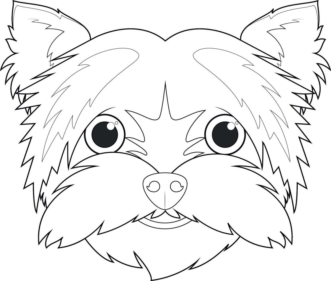 Yorkshire terrier perro fácil colorante dibujos animados vector ilustración. aislado en blanco antecedentes