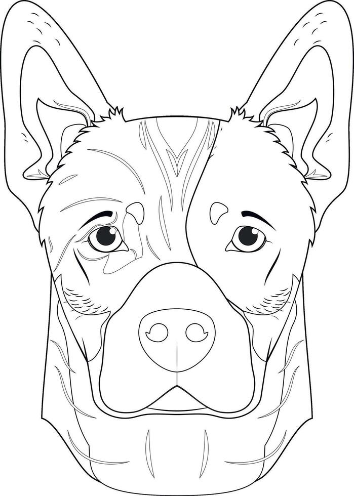 australiano vacas perro fácil colorante dibujos animados vector ilustración. aislado en blanco antecedentes