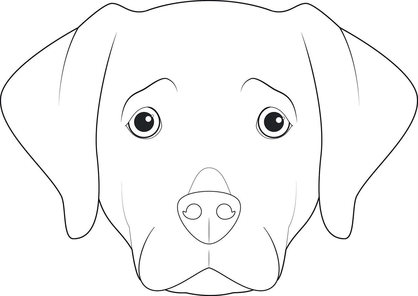 Labrador perdiguero perro fácil colorante dibujos animados vector ilustración. aislado en blanco antecedentes