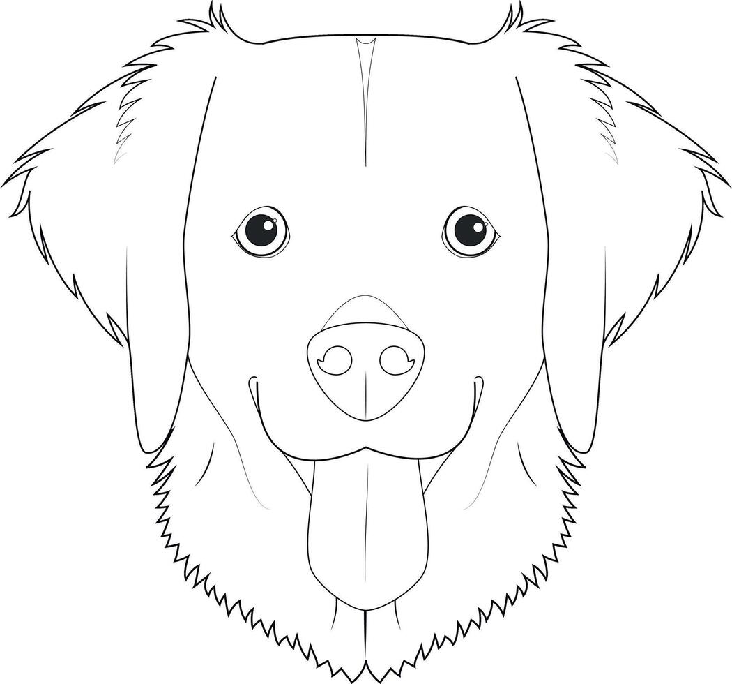 Golden Retriever dog easy coloring cartoon vector illustration. Isolated on white background