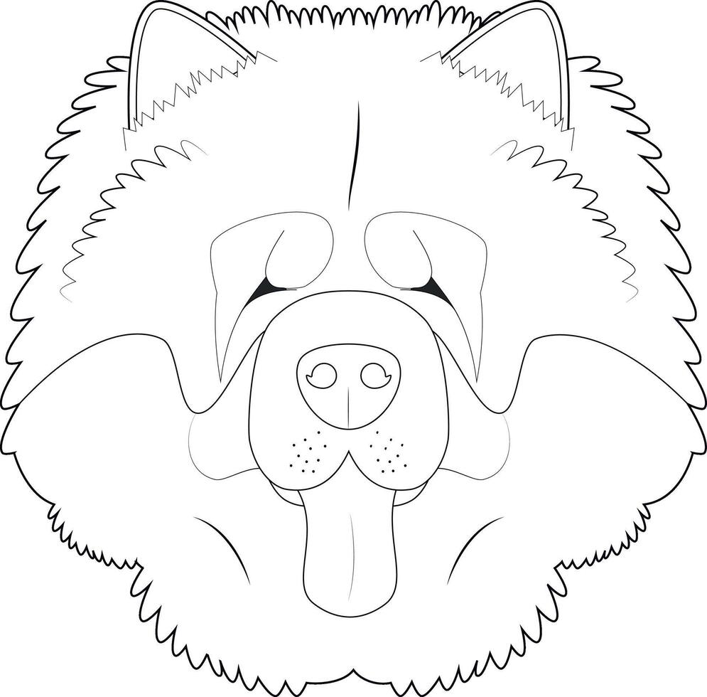 Chow Chow dog easy coloring cartoon vector illustration. Isolated on white background