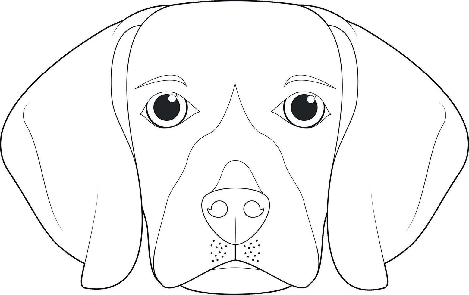 beagle perro fácil colorante dibujos animados vector ilustración. aislado en blanco antecedentes