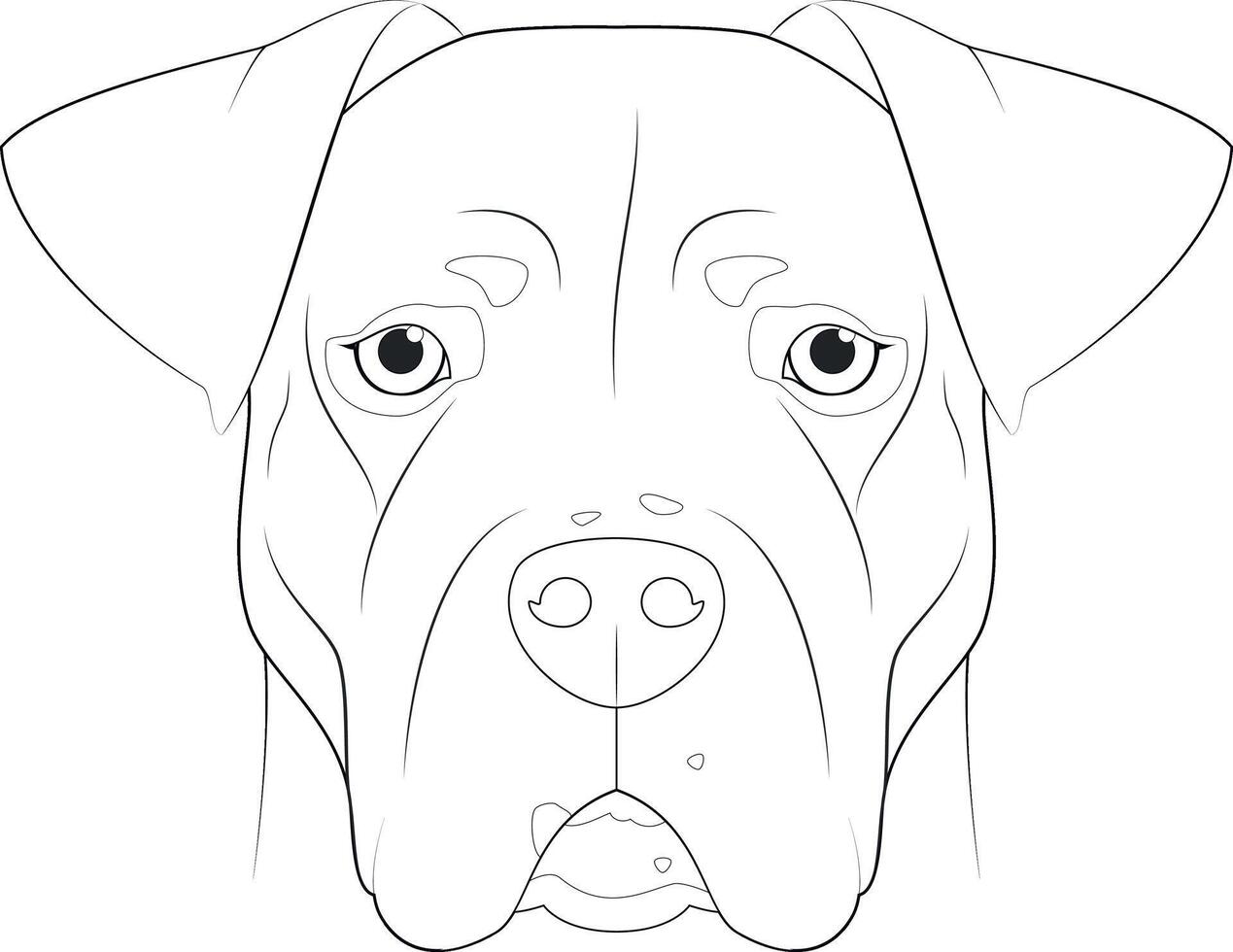 Argentinian Dogo dog easy coloring cartoon vector illustration. Isolated on white background