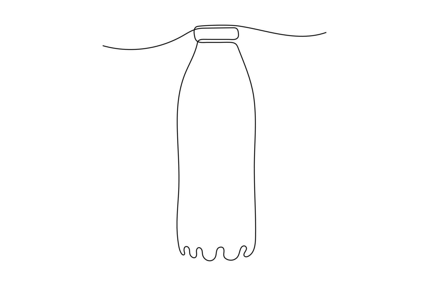 Single continuous line drawing of Drink on plastic bottle. Modern one editable stroke hand drawn design for cafe, shop or food delivery service. vector