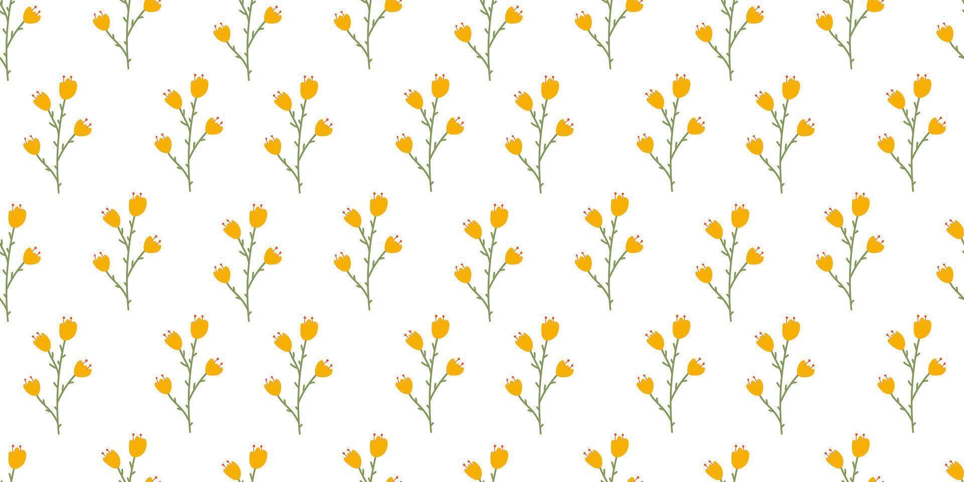 flor sin costura modelo en blanco antecedentes. primavera floral repitiendo diseño para impresión. plano verano vector textura. botánico minimalista ornamento. naturaleza antecedentes para textil y envase.