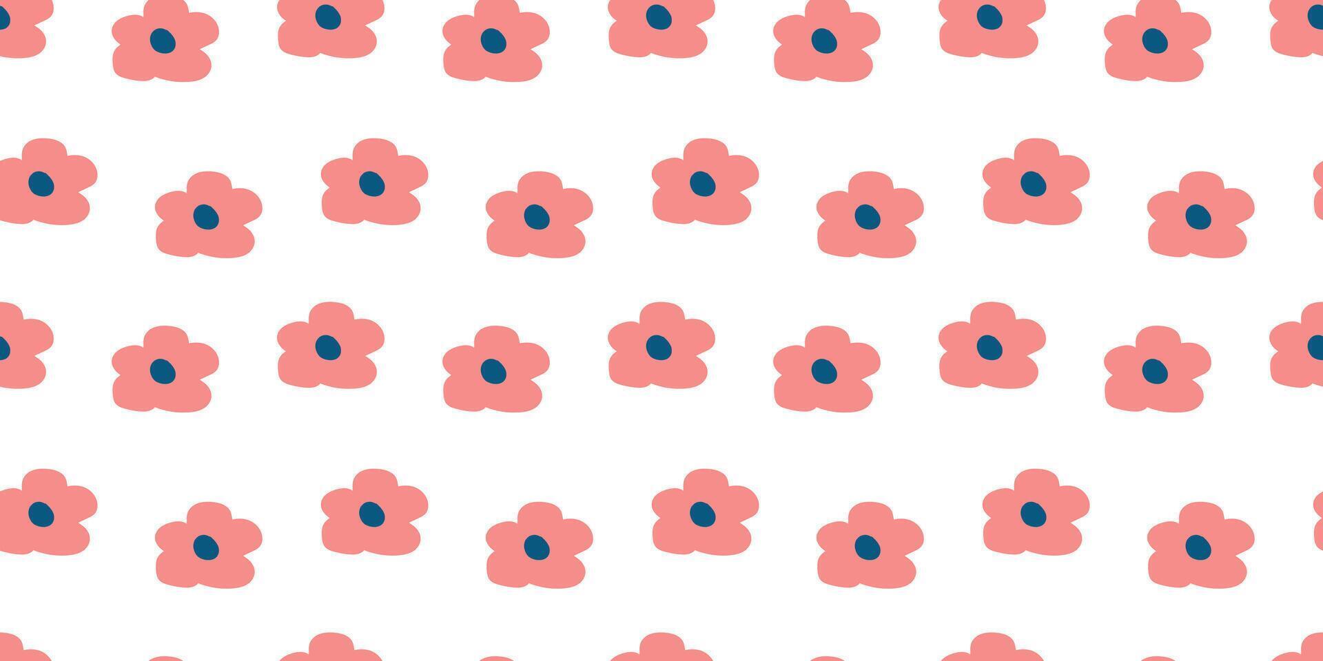 Bright seamless pattern with hand drawn spring Flowers. Summer foliage design with colorful elements for wrapping paper prints and textiles. Fun rich illustration with repeating shapes. vector