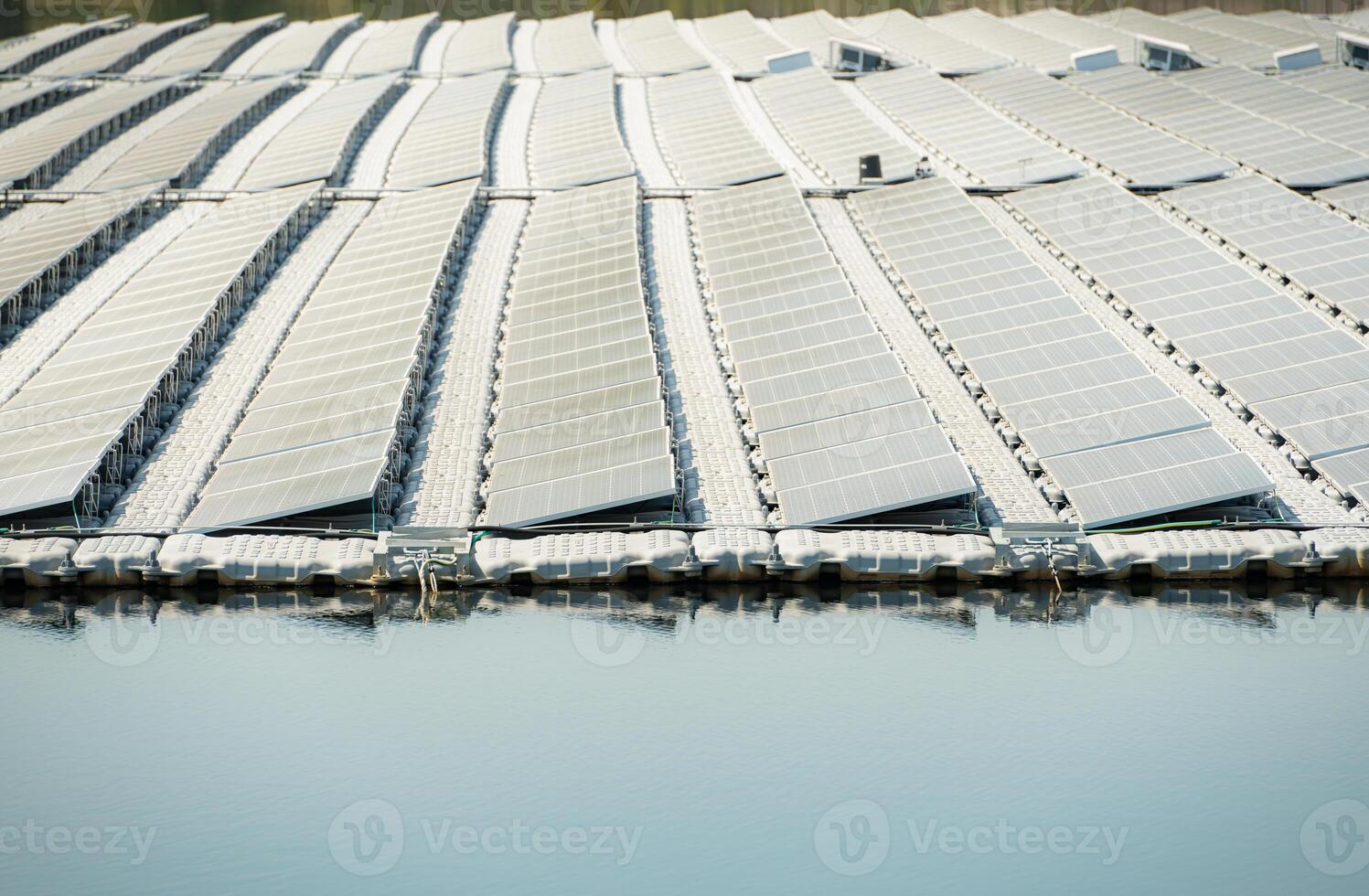 Floating solar panels in Thailand, Provide clean natural energy from sunshine. photo