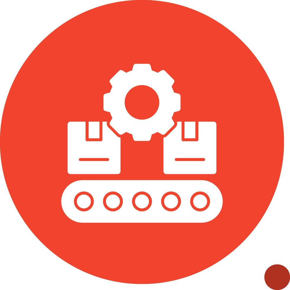 Conveyor System Glyph Shadow Icon vector