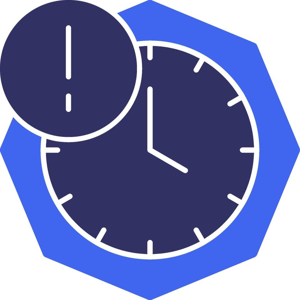 Clock with Deadline Solid Two Color Icon vector