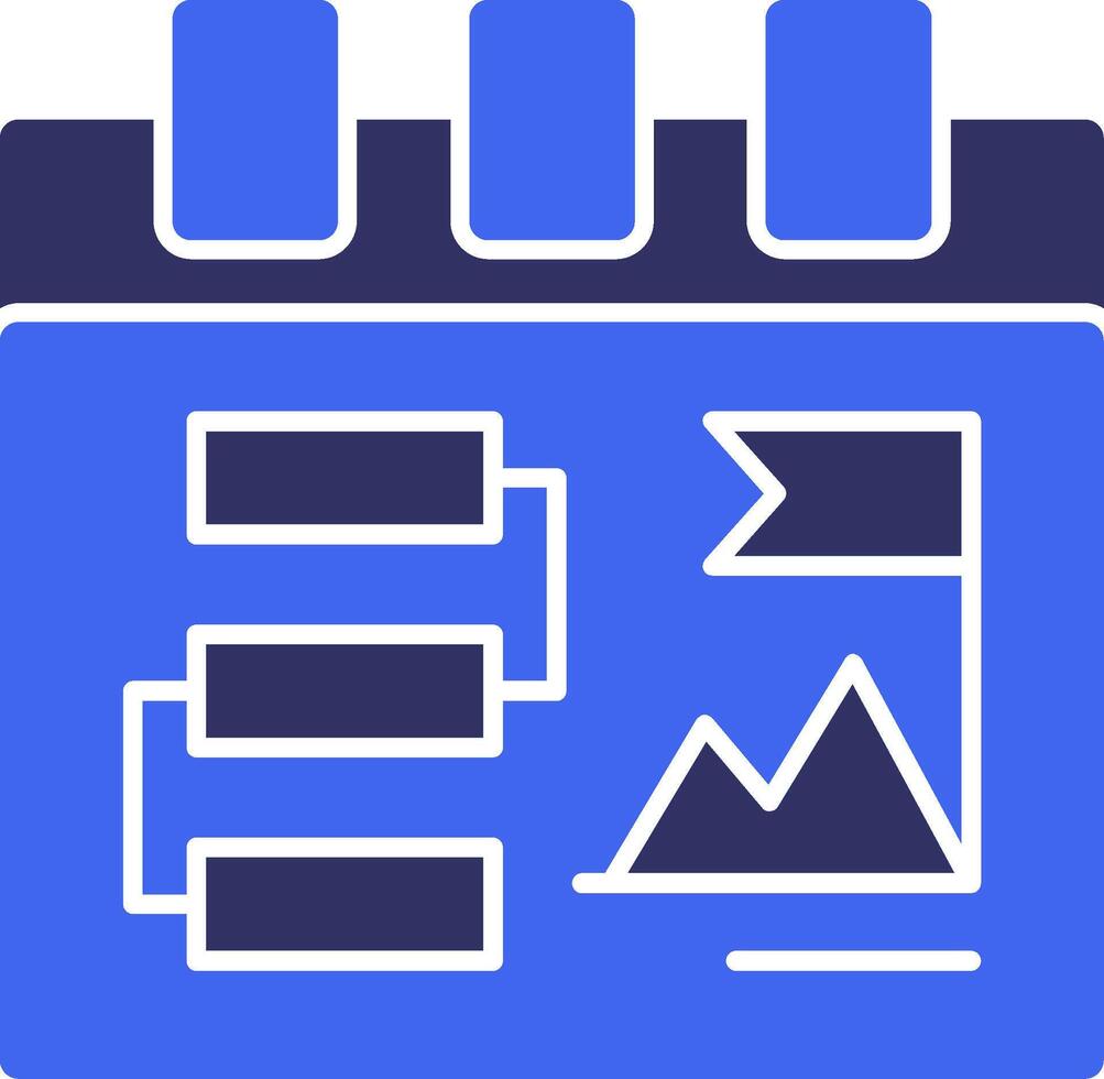 Milestone Solid Two Color Icon vector