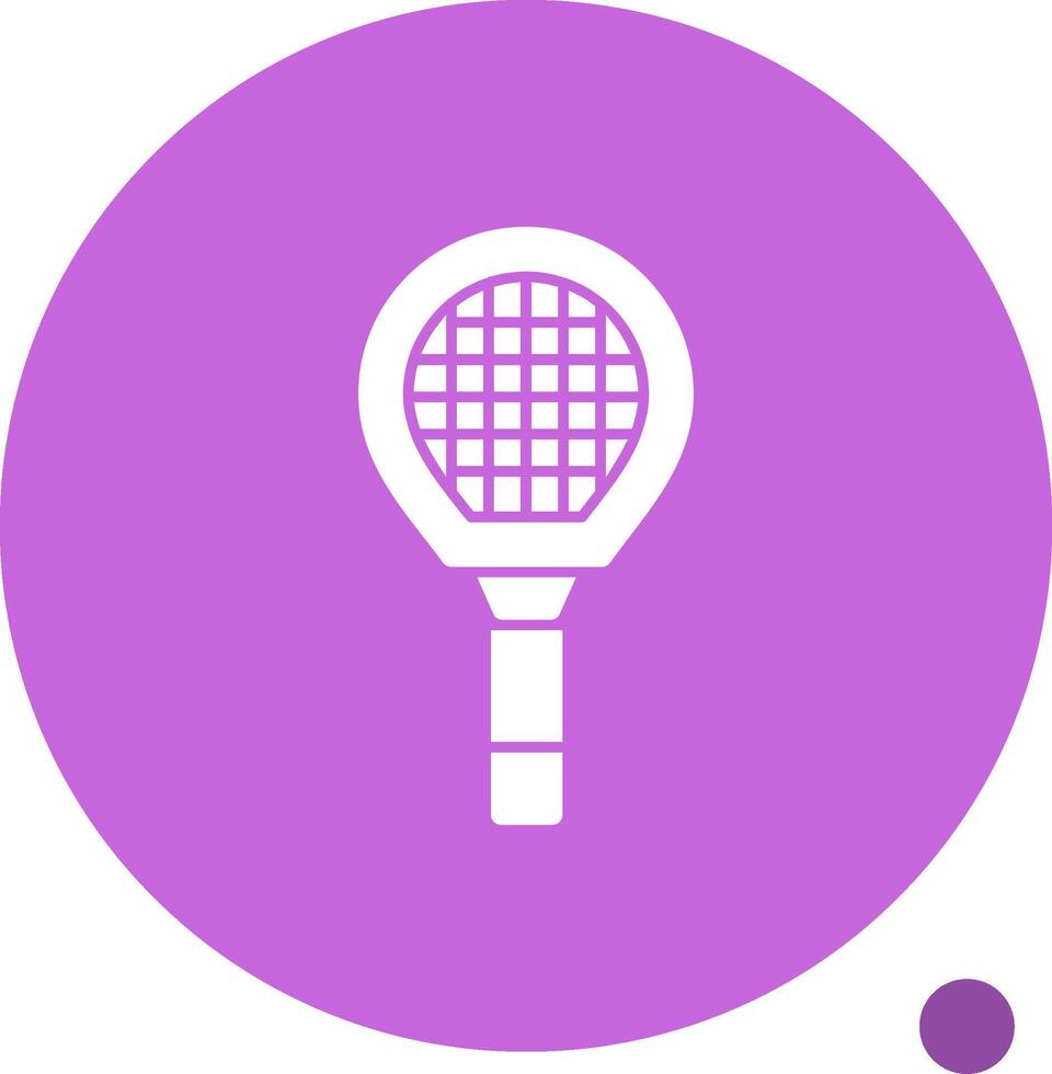 Badminton Racket Glyph Shadow Icon vector