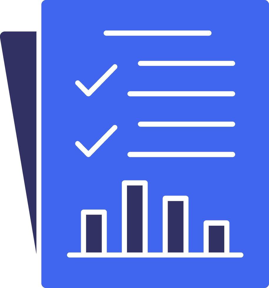 estado reporte sólido dos color icono vector