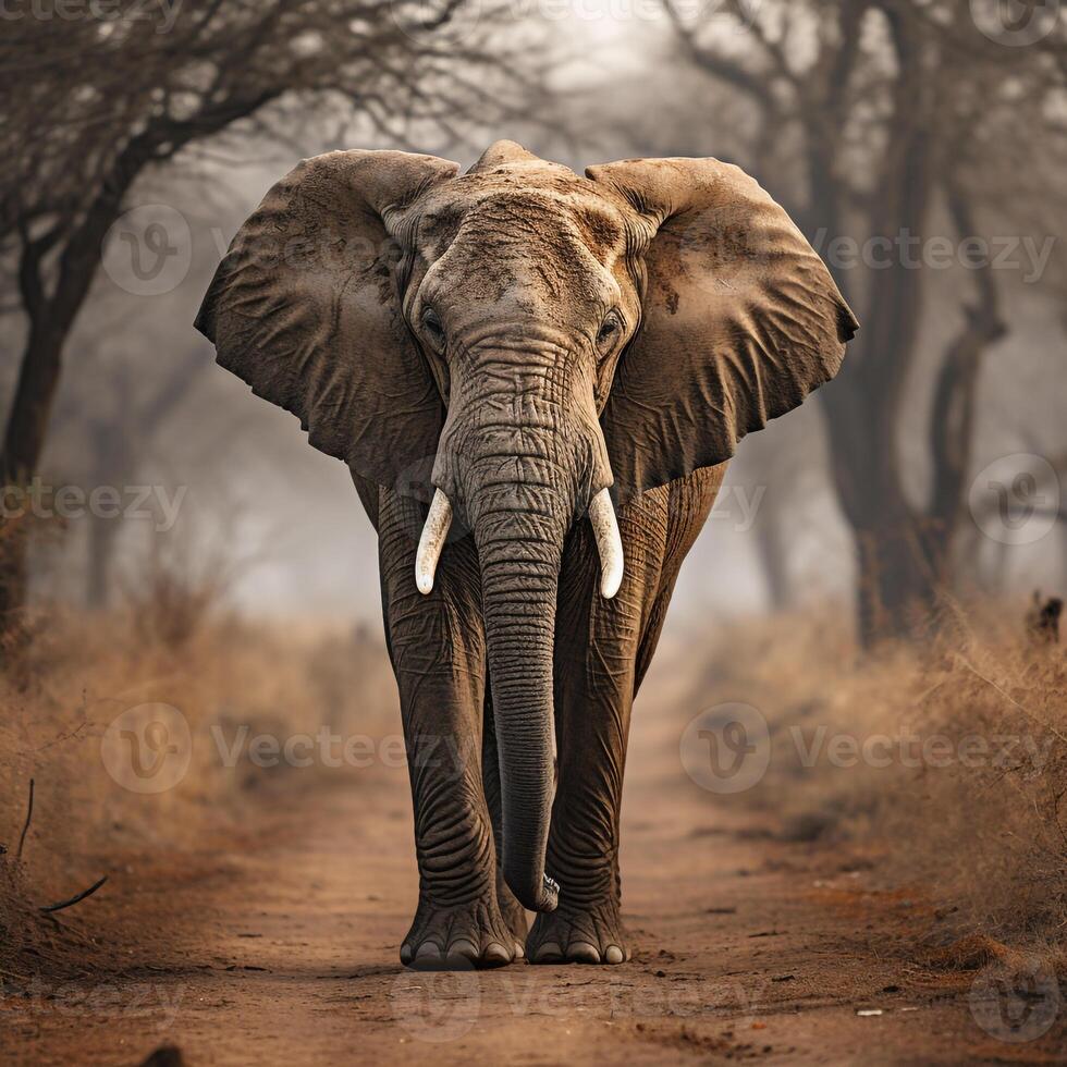 AI generated African wild elephant photo