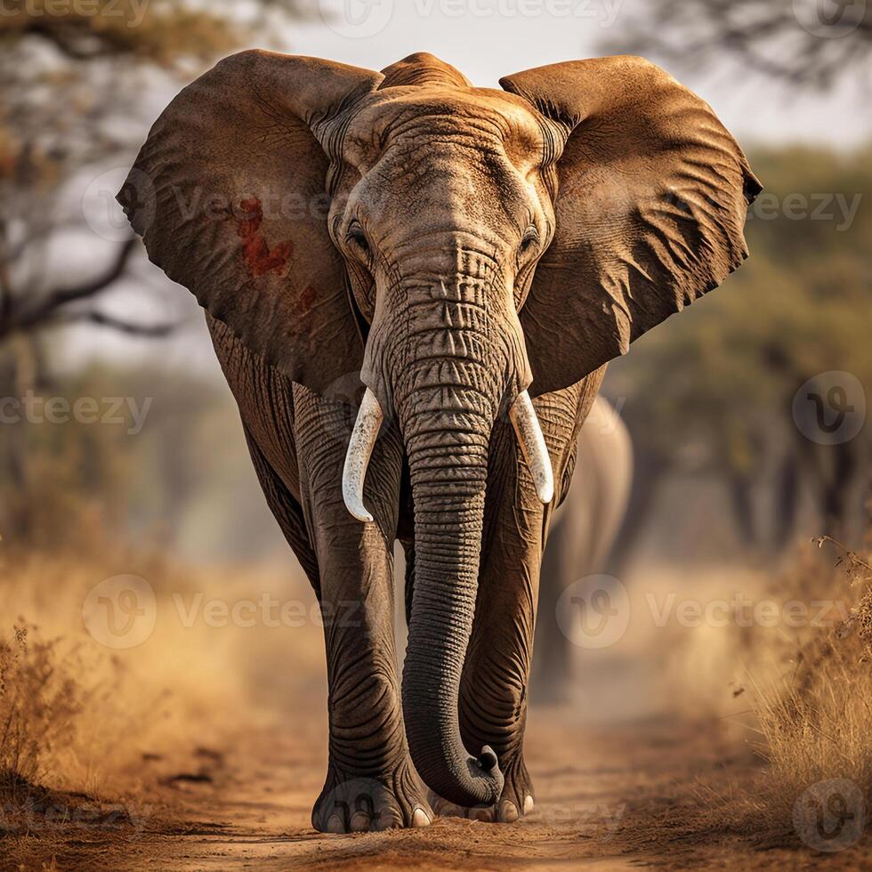 AI generated African wild elephant photo