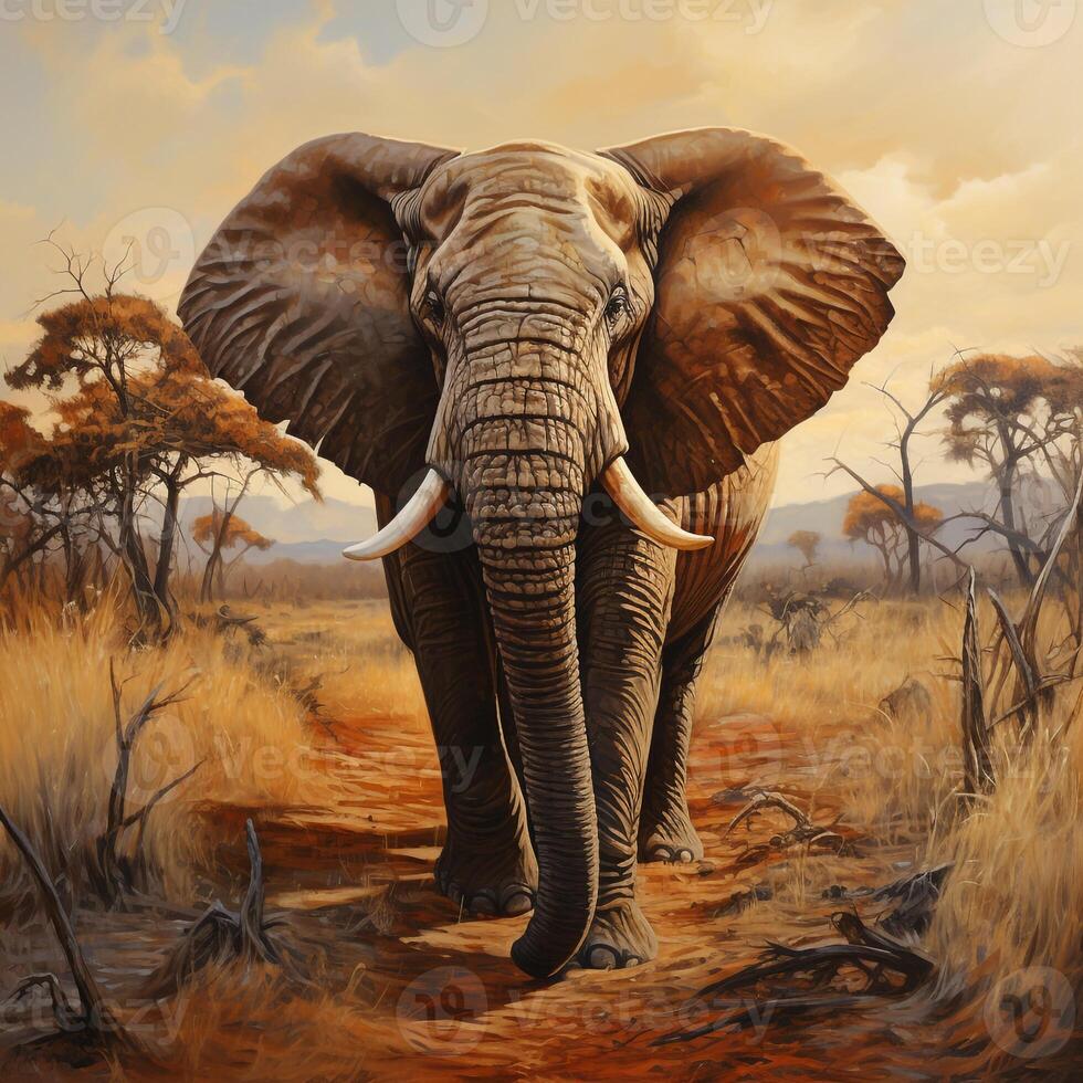 ai generado africano salvaje elefante foto