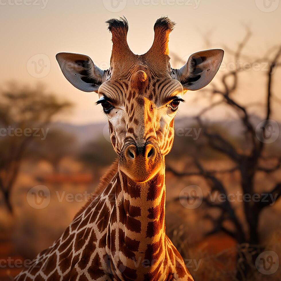 Giraffe in the wild photo