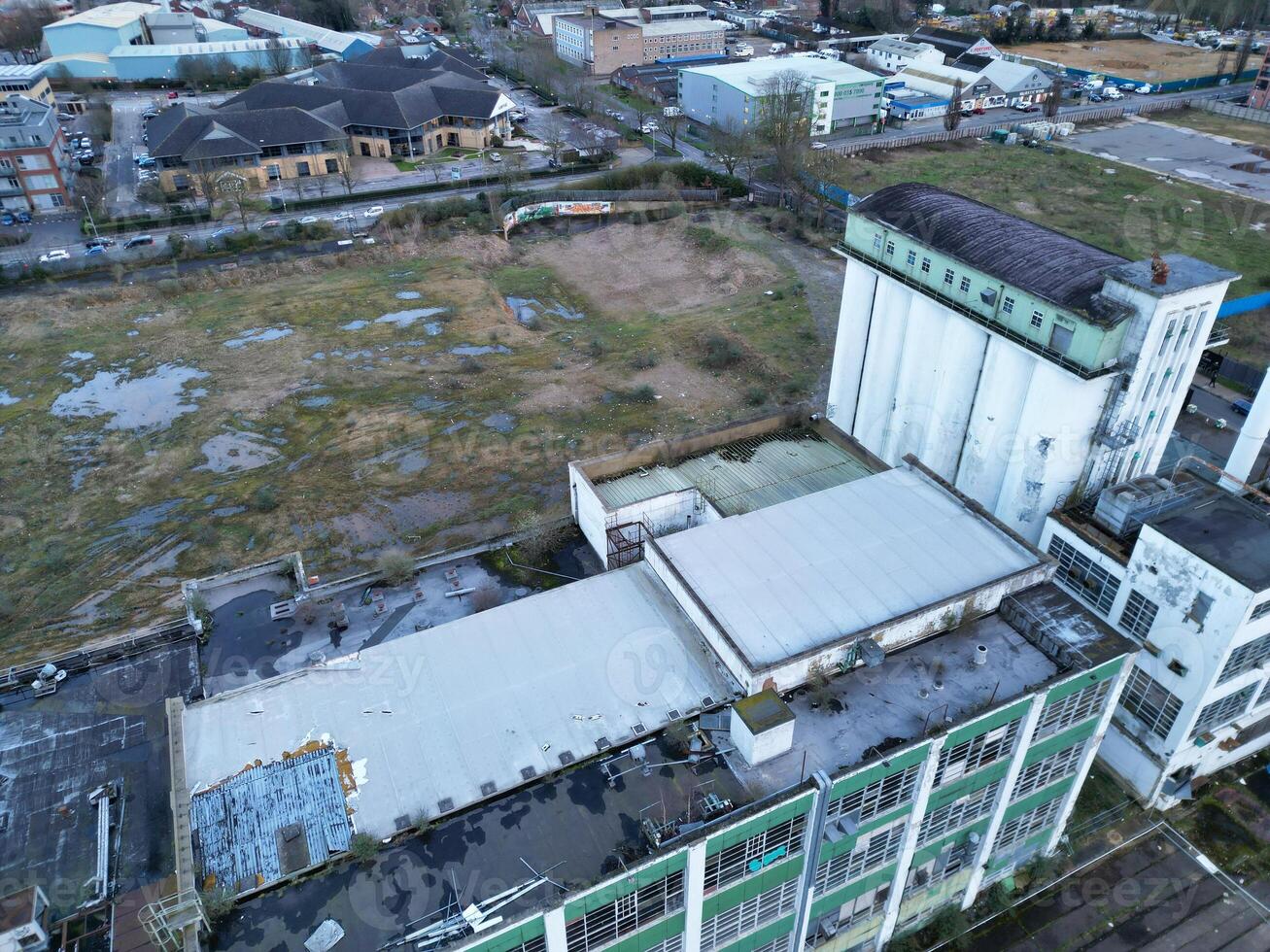 Aerial View of City Centre of Welwyn Garden City of England UK. March 1st, 2024 photo