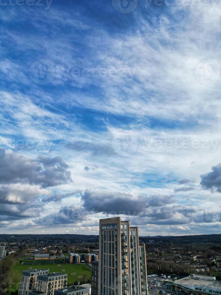 High Angle View of Watford City of England Great Britain. March 3rd, 2024 photo