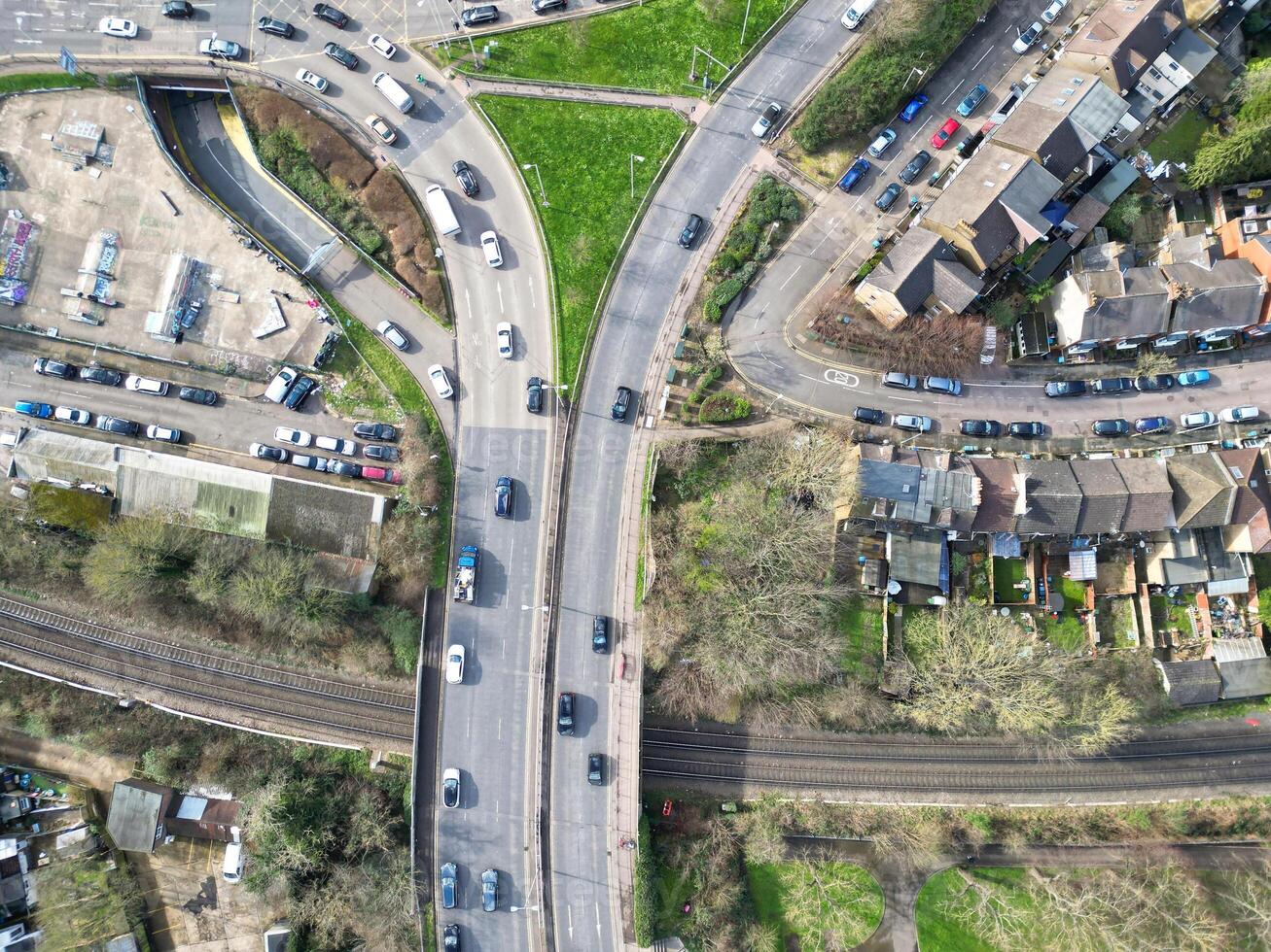 Aerial View of Central Watford City of England United Kingdom. March 3rd, 2024 photo